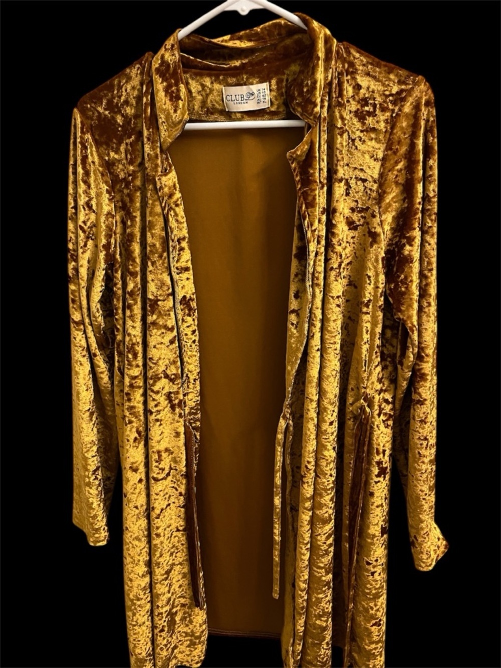 Club L London Crushed Velvet Wrap Wrap Dress in Gold - Picture 3 of 5